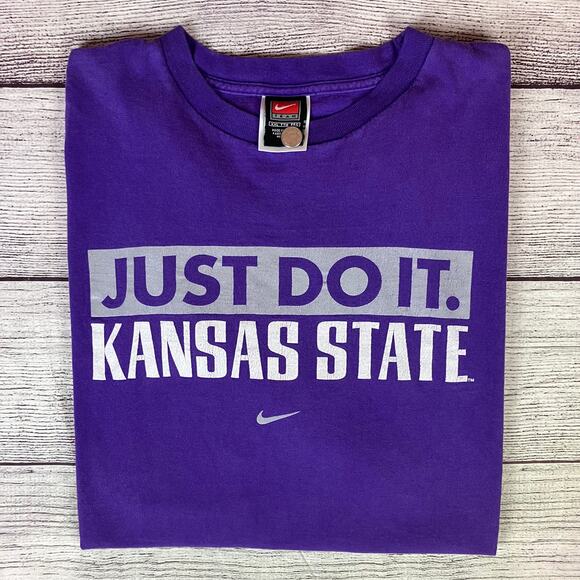 Vintage Nike Kansas State Wildcats "Just Do It" T-shirt - Picture 1 of 5